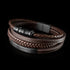 personalisiertes braun lederarmband herren mit gravur uniqal shape bracelet